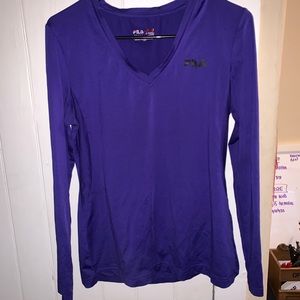Purple long sleeved running shirt